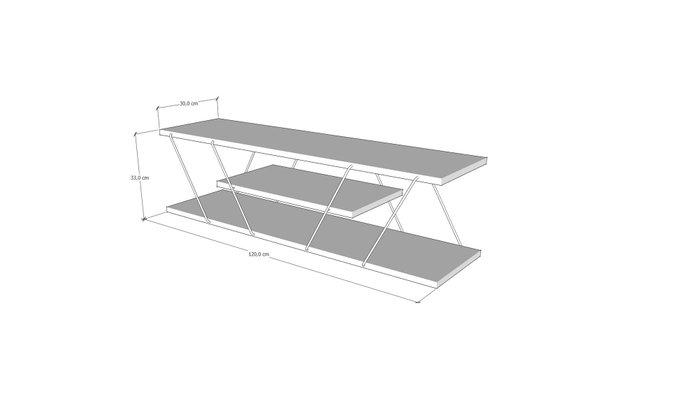 Hanah Home Soporte TV Canaz v2 Anthracite Gris, Tablero Partículas Melamina Metal, 120x33x33cm